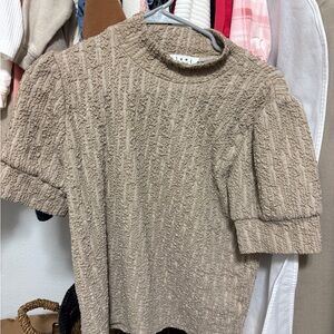 THML Textured Beige Knit Top